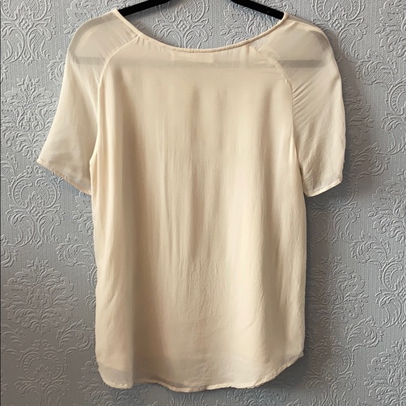 2/$20 Graham and Spencer cream silk t shirt - Picture 2 of 6